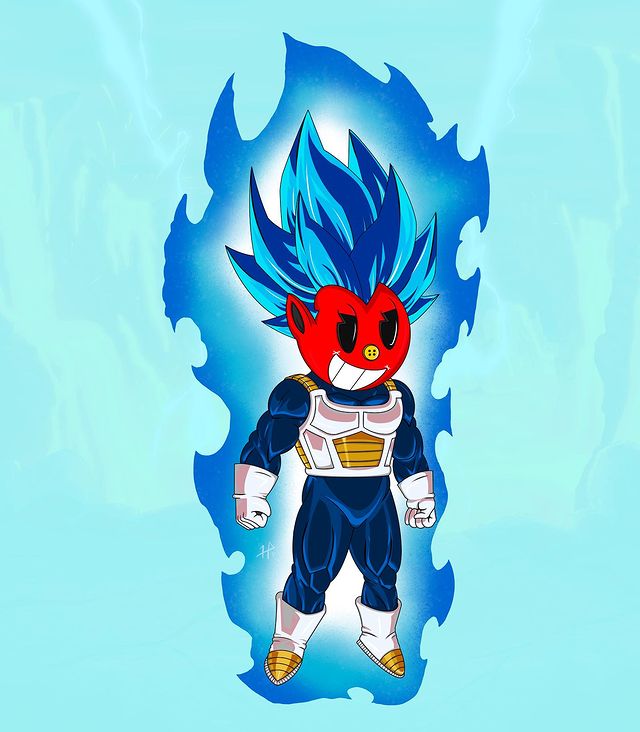 Super sayan blue happy poster